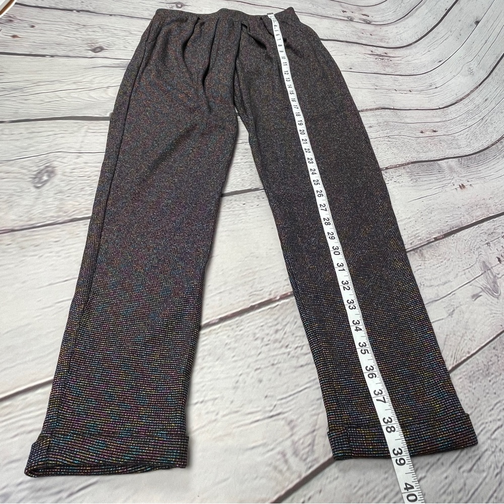 TEREZ multicolor metallic pleated high waist lightweight stretch pants, size S - Picture 12 of 13